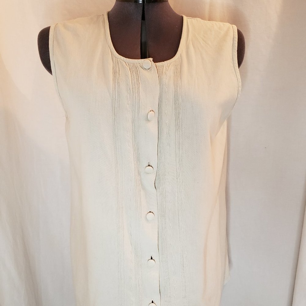 Rumba Sleeveless Ecru Shirt